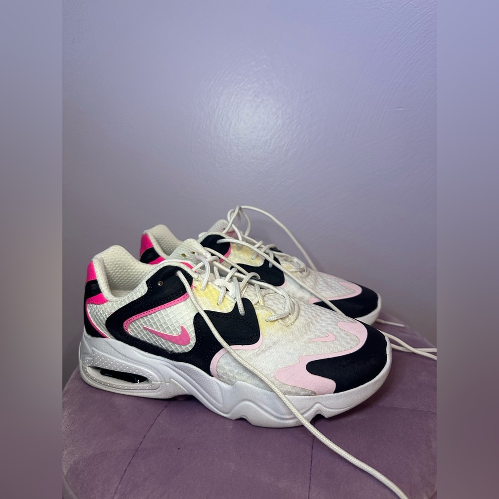 Nike Air Max 2X White, Pink, and Black Sneakers Size 7.5